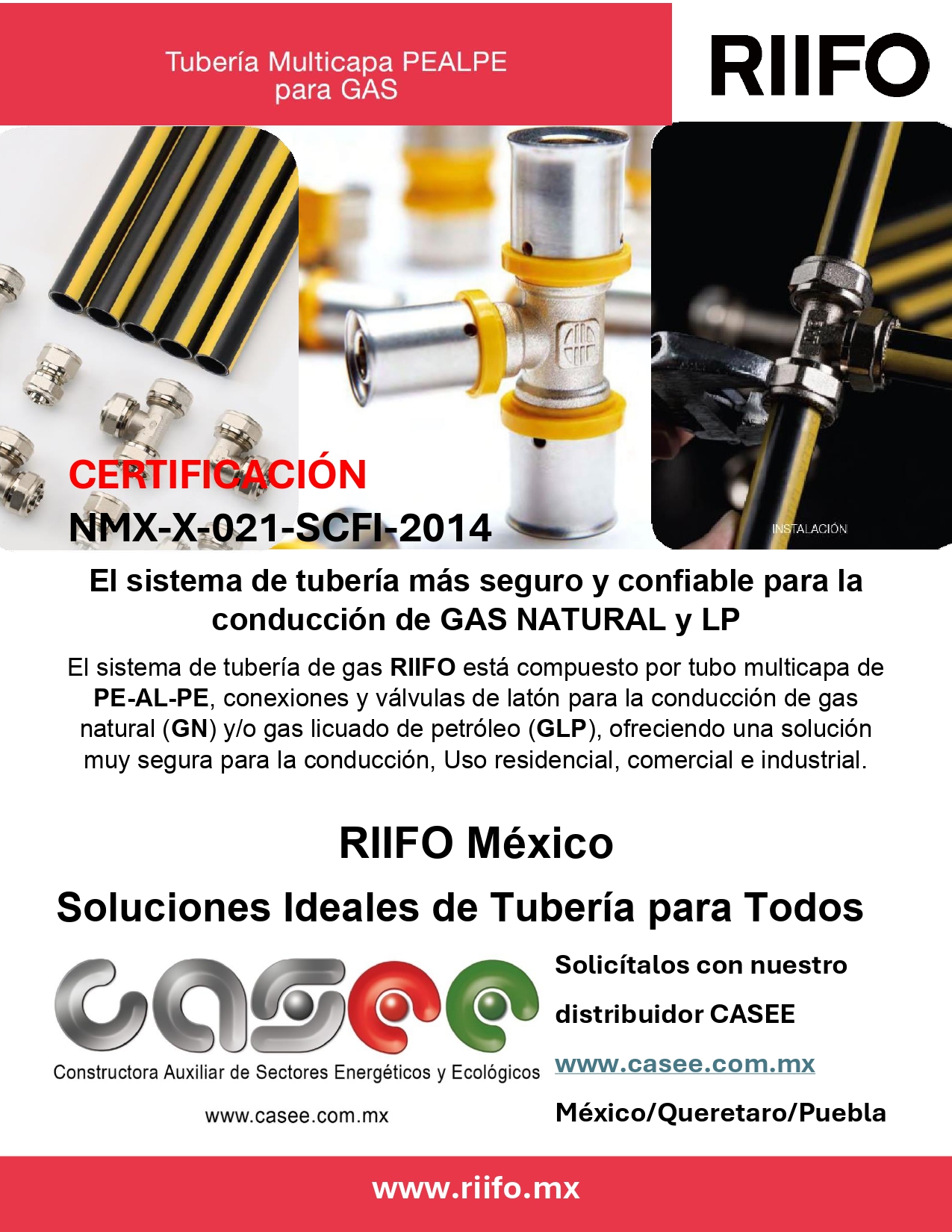 Tubería y conexiones para Gas Natural y LP
