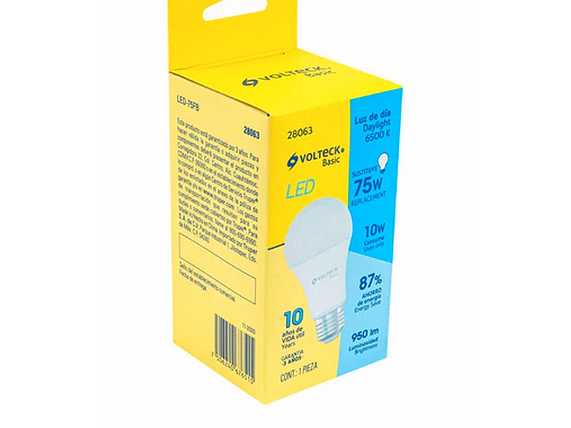 Foco LED Tipo 10 Watts A19  Luz Blanca TEPIC