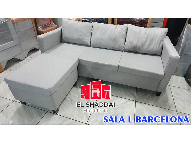 Sillón L gris tipo tapizado México