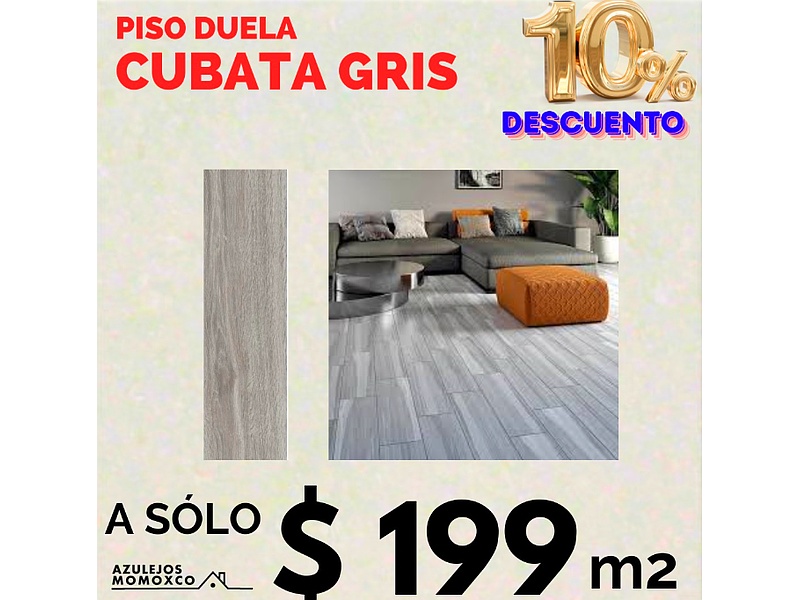 Piso Duela Cubata Gris México