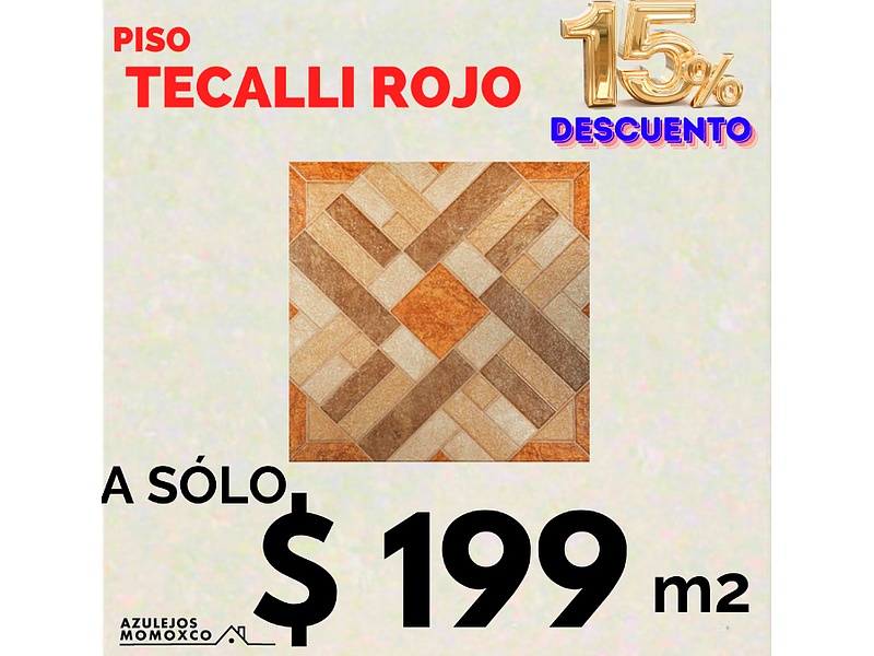 Piso Tecali Rojo México