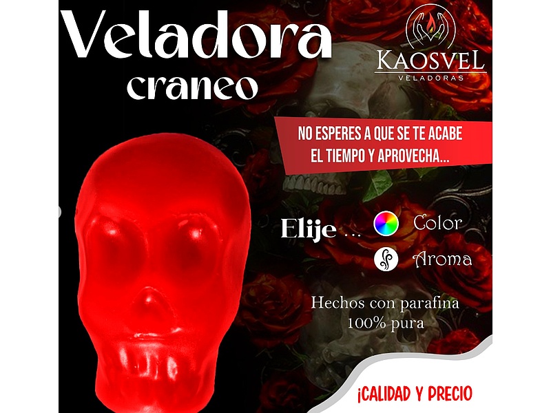 Veladoras de cráneo rojo México