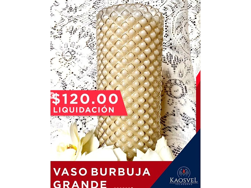 Veladora Vaso Burbuja Grande México