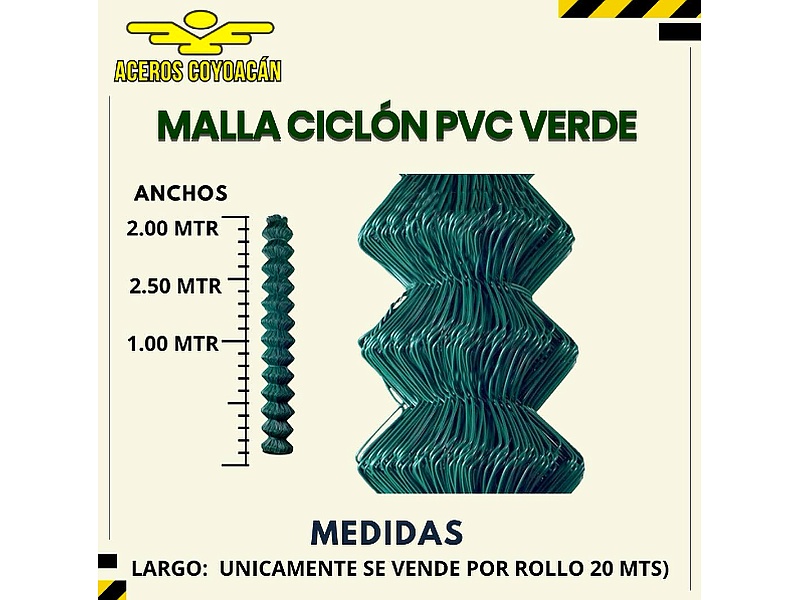 Malla Ciclón PVC Verde México