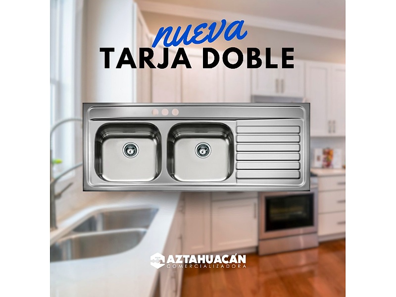 Tarja de Cocina Doble Inoxidable México