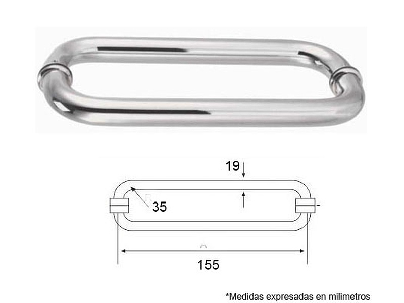 JALADERA INOX TUBULAR C MEXICO