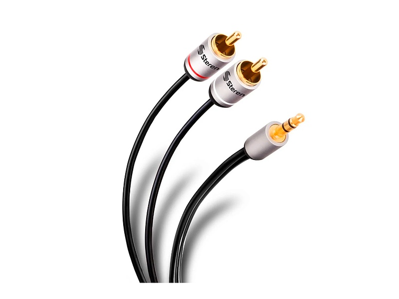 Cable plug 3,5 mm a 2 plug RCA de 1,8 m, ultradelgado y conectores reforzados Mexico