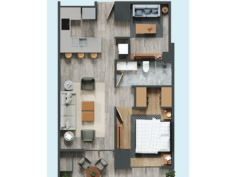 Departamento 1R + Flex Tijuana Porttica