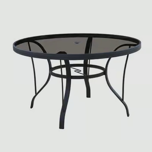 Mesa de comedor exterior redonda de vidrio México