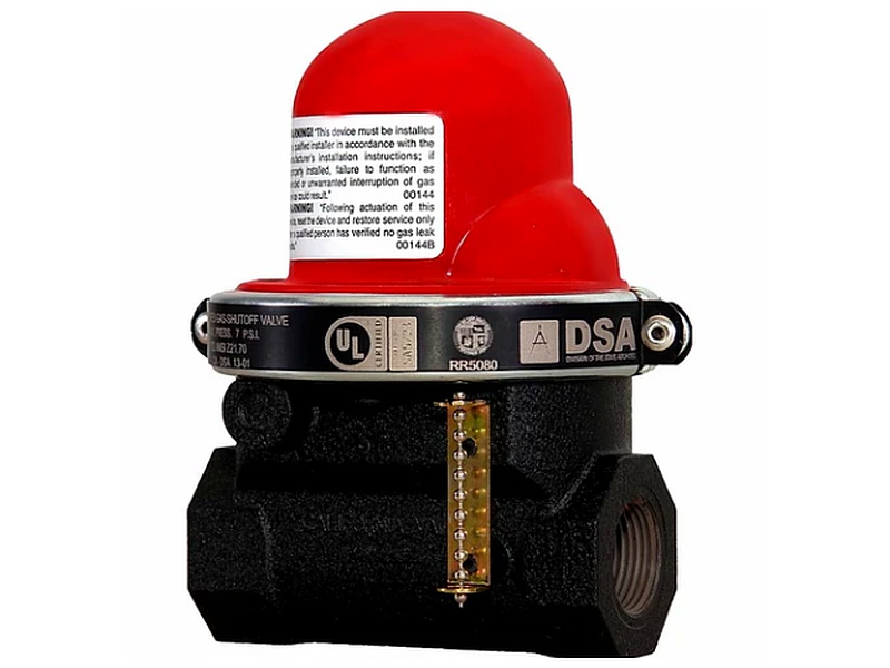 Pacific Seismic Products 311 - Válvula de cierre sísmico horizontal 1" HNPT 60 psi mexico