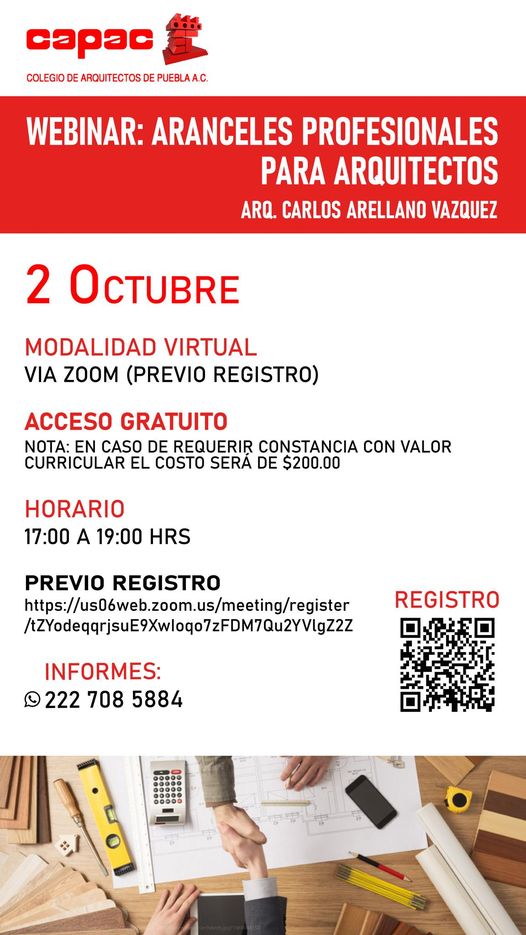 Webinar: Aranceles Profesionales para Arquitectos CDMX