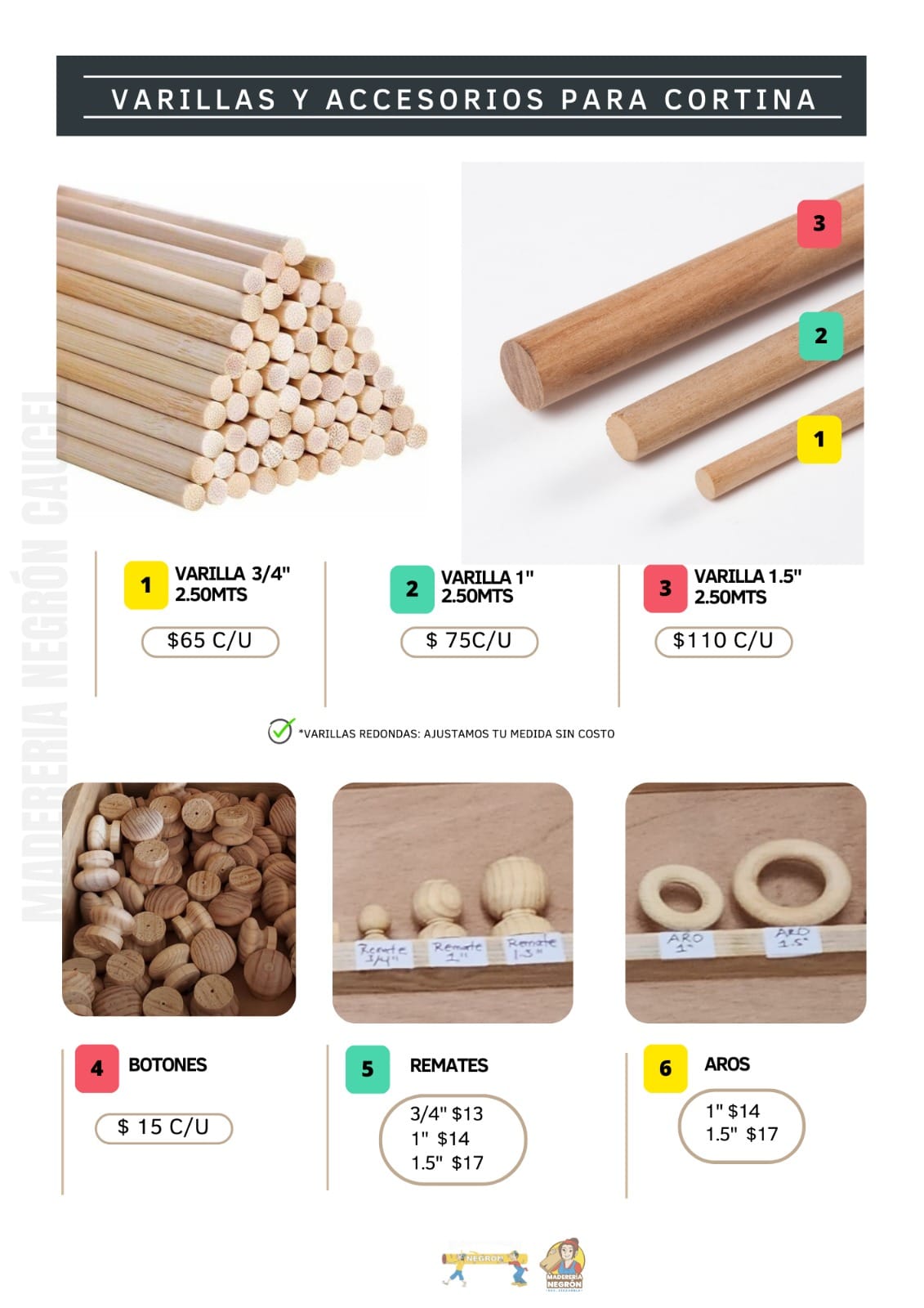 Varillas y accesorios para cortinas CDMX