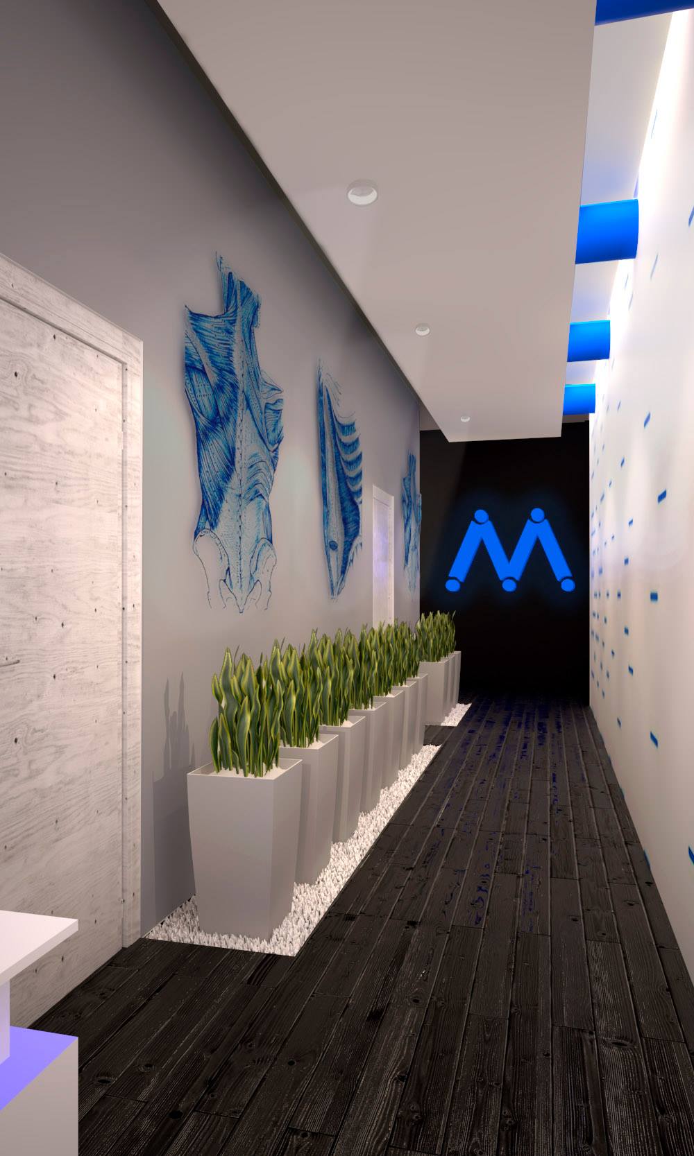 Diseño arquitectonico pasillo CDMX