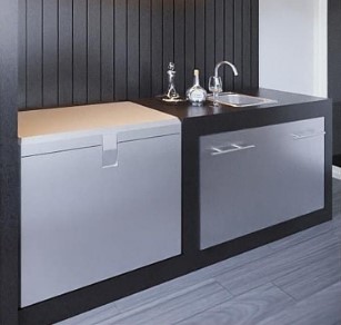 Mueble tipo meson para baño en acero Mexico