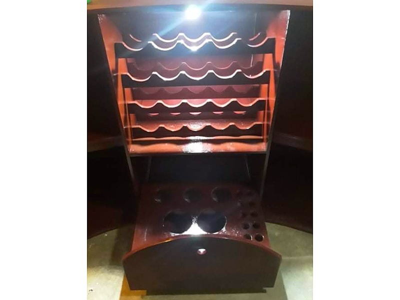 Mueble Auxiliar Vino Caoba México