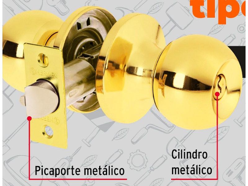 Cerradura de puerta color dorado Mexico