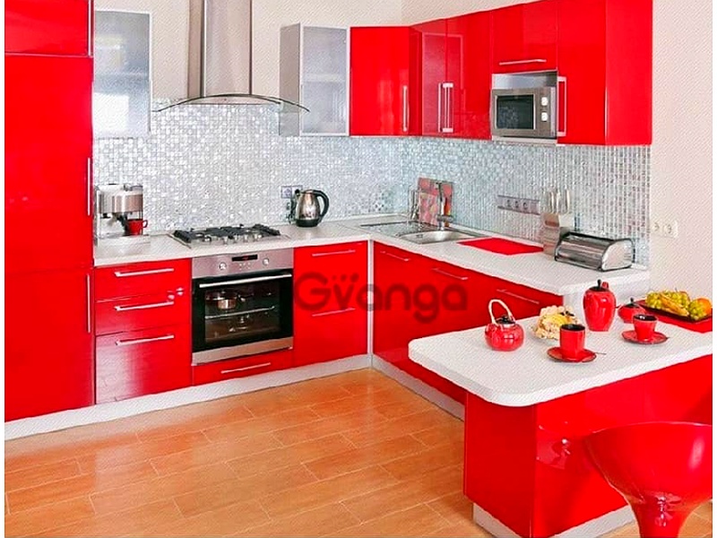 Mueble de Cocina Rojo Blanco México