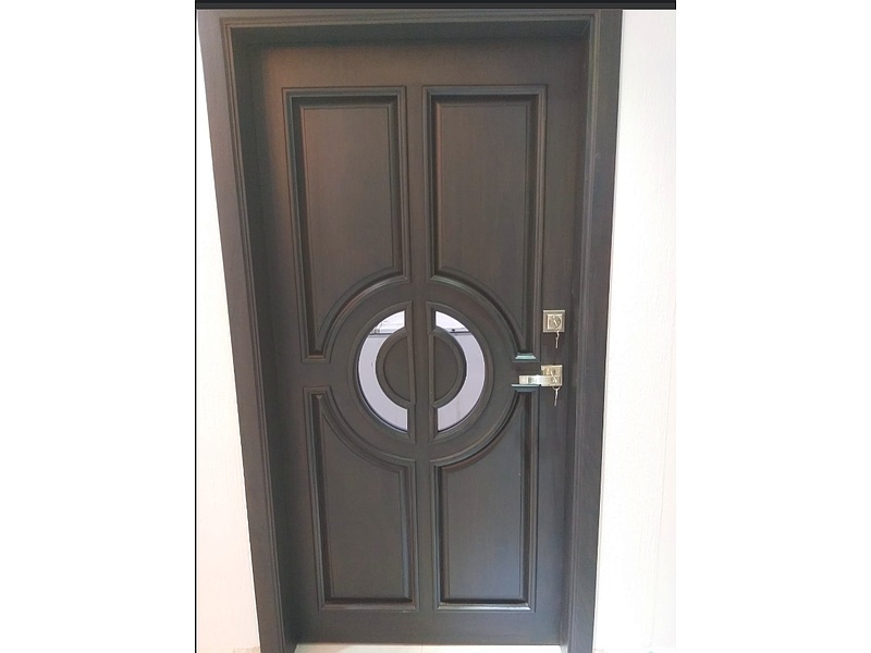 Puerta de madera color negro Mexico Muebles zamora