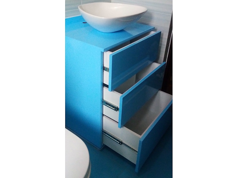Mueble para lavamanos color celeste Mexico Muebles zamora