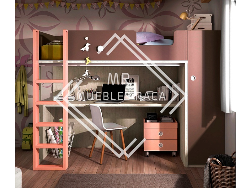cama litera con escritorio CDMX Muebles Raca