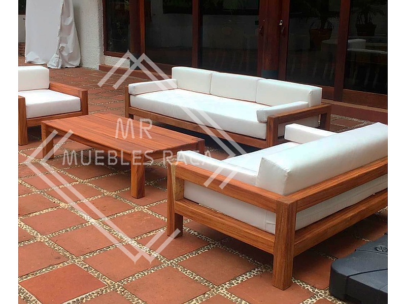 juego de sala de madera CDMX Muebles Raca