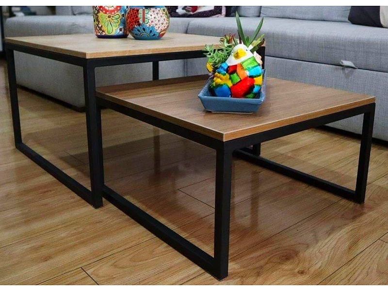 Mesa de sala de madera con metal Mexico