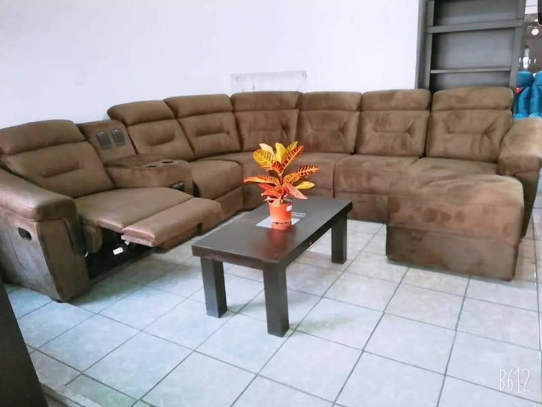 Sofá Reclinable Marrón/Terciopelo-AUDIO México Muebles VOGUE