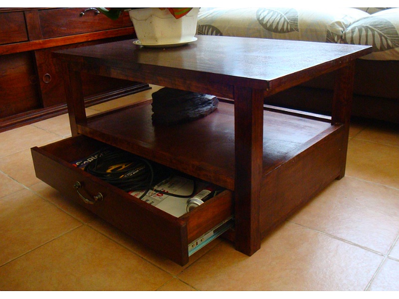 Mesa de centro con cajón CDMX Marck Ebanisteria muebles sobre diseño