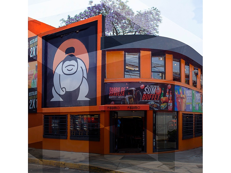 Diseño exterior de bar local México