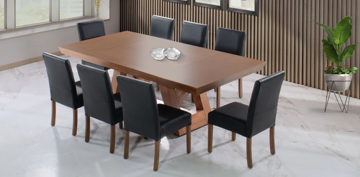  Comedor Matera 240 X 120 Y 8 Sillas Granada Piel