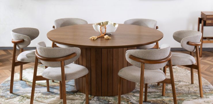  Comedor Dunna 160 cm con 6 Sillas Malbec