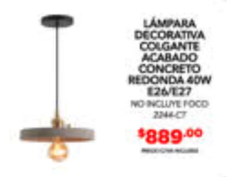 Lámpara decorativa colgante acabado concreto GRUPO PETSA