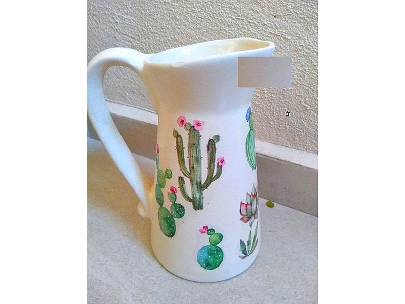 Jarrón de porcelana diseño vintage jarra México