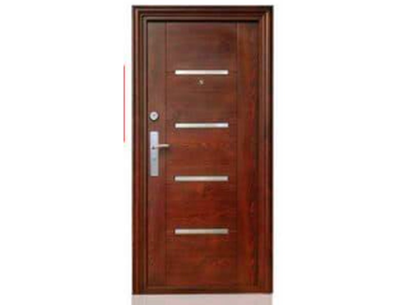 Puerta Principal Caoba Franjas Gris Mexico