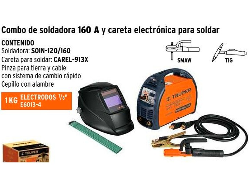 Combo de Soldadura 160 A y Careta Electrónica para Soldar México