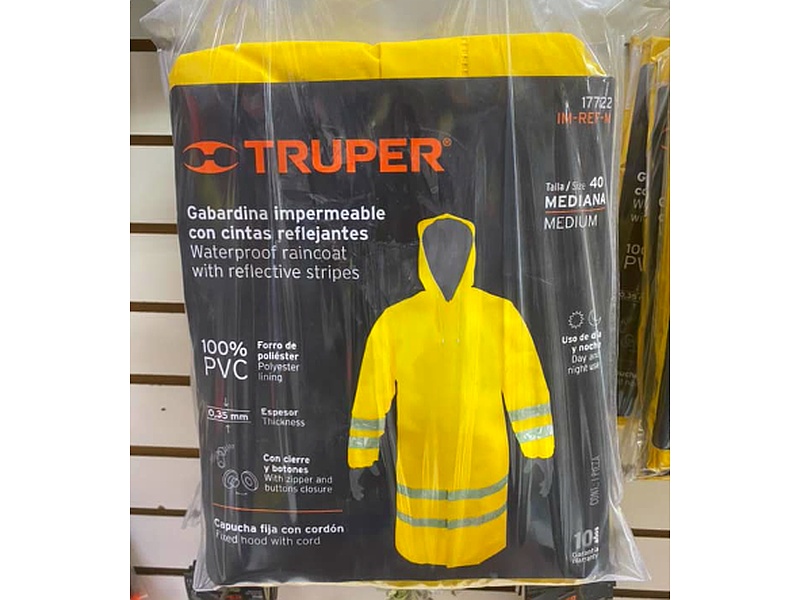 Gabardina Impermeable con Cintas Reflejantes Truper México