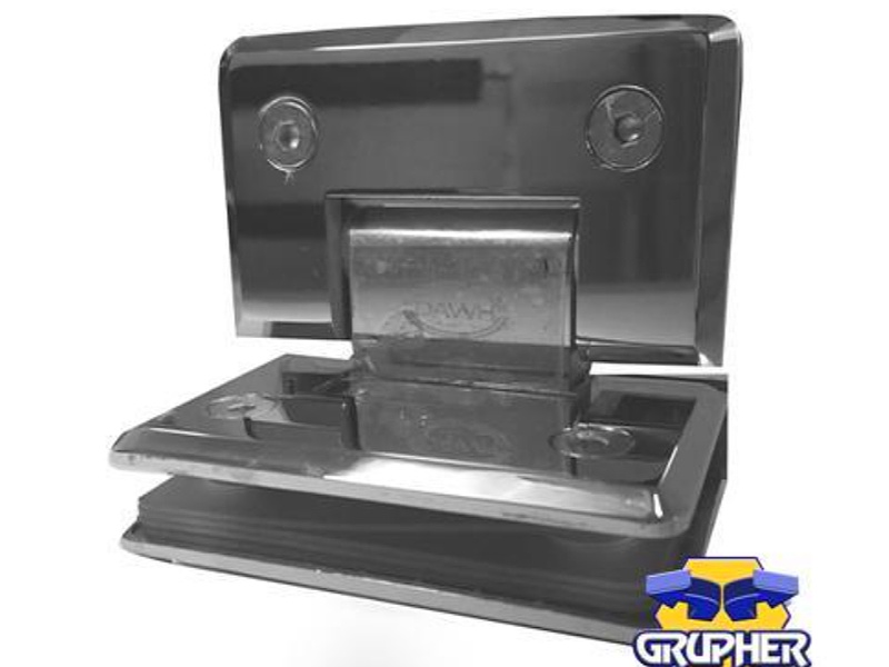 Bisagra Cristal Cristal 90° Acero Inox. México