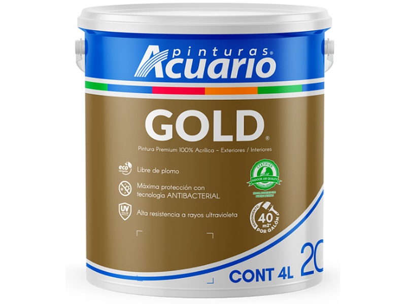 Pintura Acrílica Gold 19L Acuario MEXICO