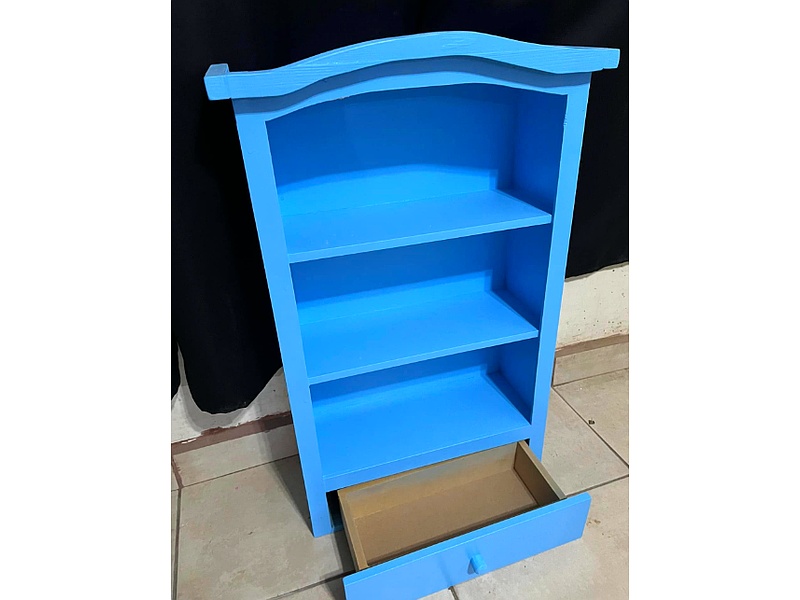 Estantería Madera Azul 4 Niveles Quintana Roo Arte En Madera Y Mdf