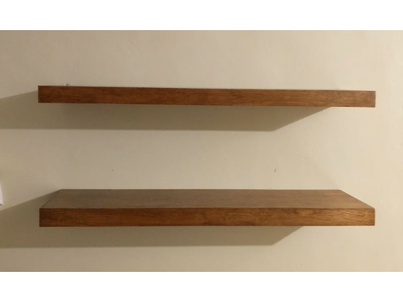 Estantería Simple 2 Niveles Pared Madera Quintana Roo Arte En Madera Y Mdf