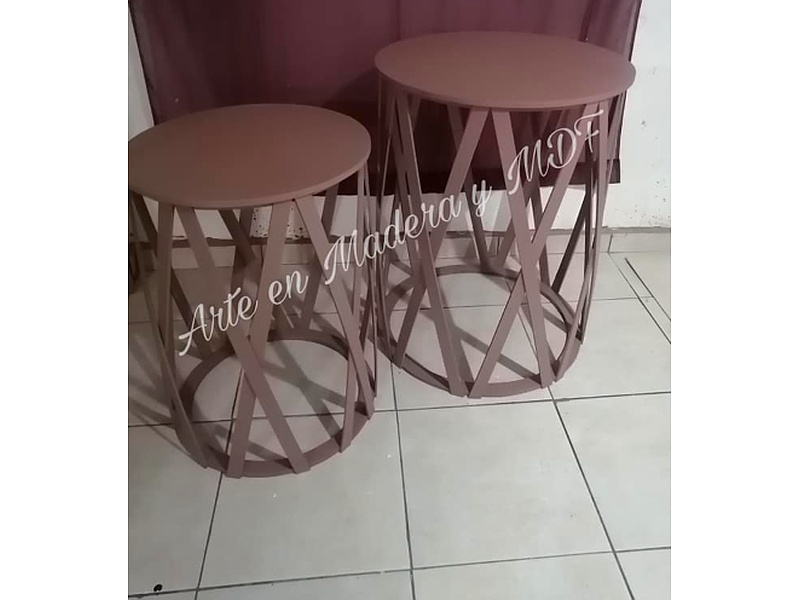 Taburete Circular Madera Entrecruzada Quintana Roo Arte En Madera Y Mdf