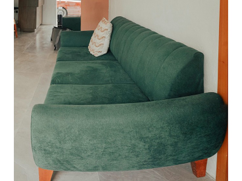 Sillón 3 Personas Verde Hoja Decorativo Nayarit 2MI Construcción + Ingeniería