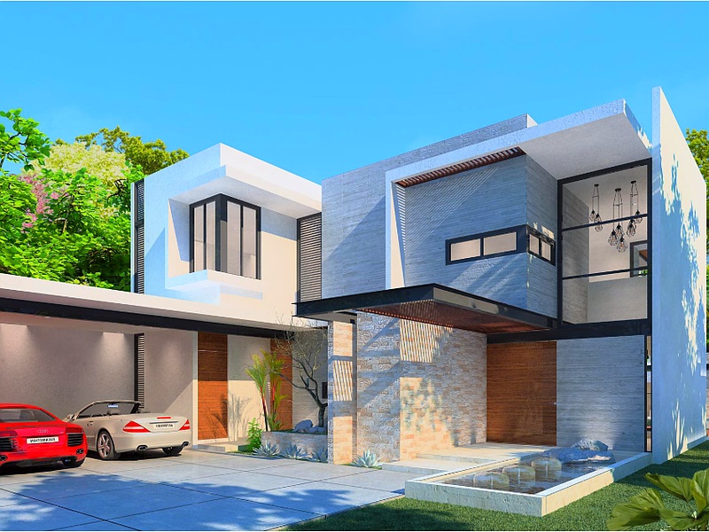 Construcción de residencia moderna México