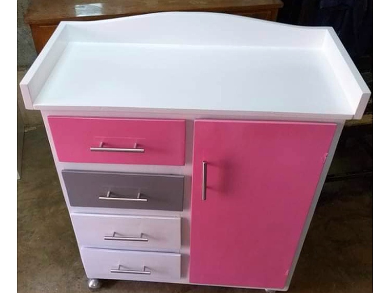Mueble Cambiador Blanco Rosado México
