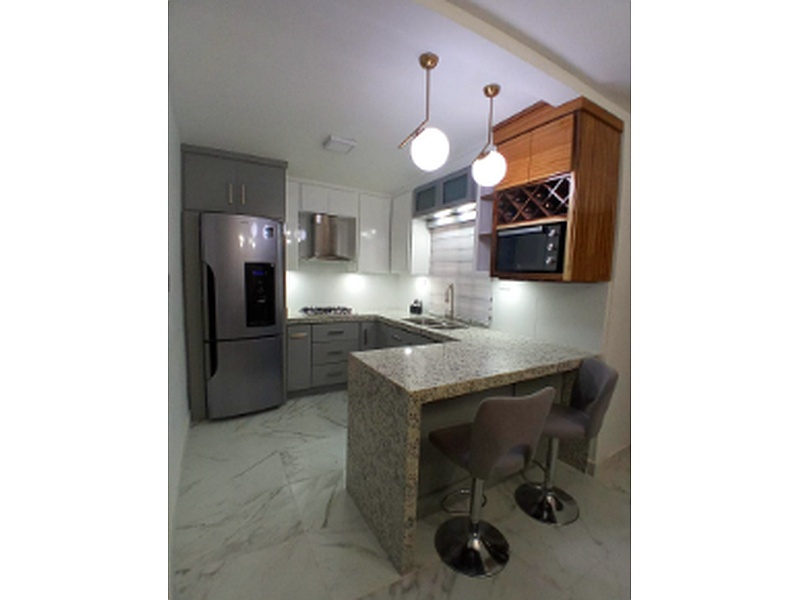 Cocina en MDF Natural con Bastidores México