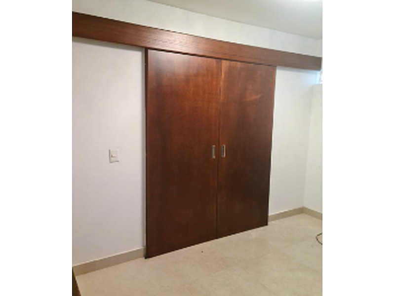 Puerta Corrediza Doble Enchapado Nogal México