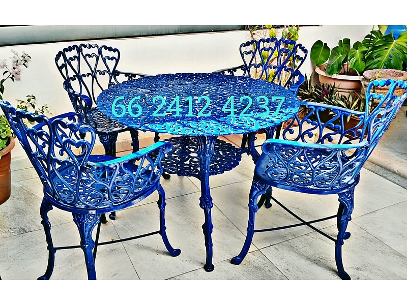 Comedor color azul de aluminio para jardín Mexico