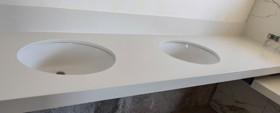 Lavabo Doble de Mármol Blanco México
