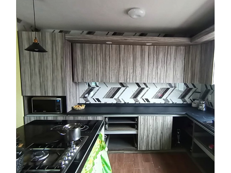 muebles de cocina color nogal Toluca Carpintería JIREH