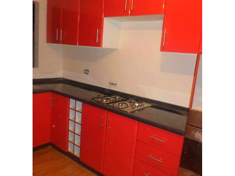 mueble de cocina color rojo México Muebles Edison